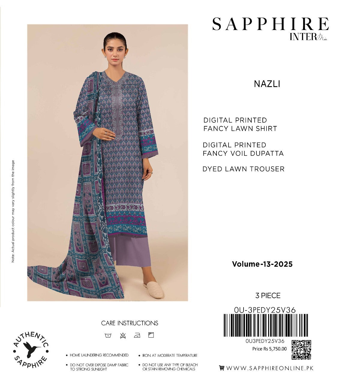 Sapphire lawn print 3p
