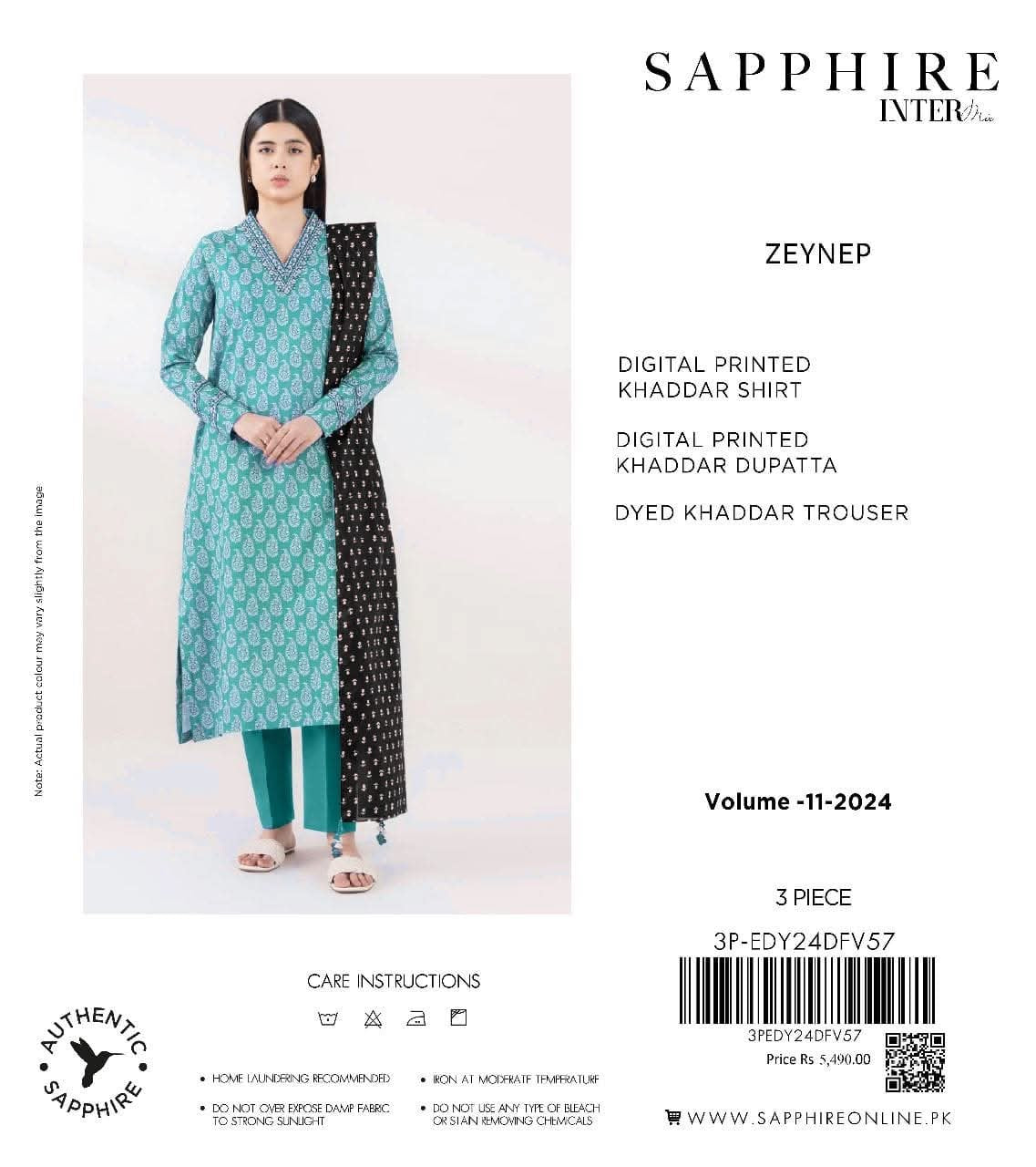Sapphire Khaddar print 3p