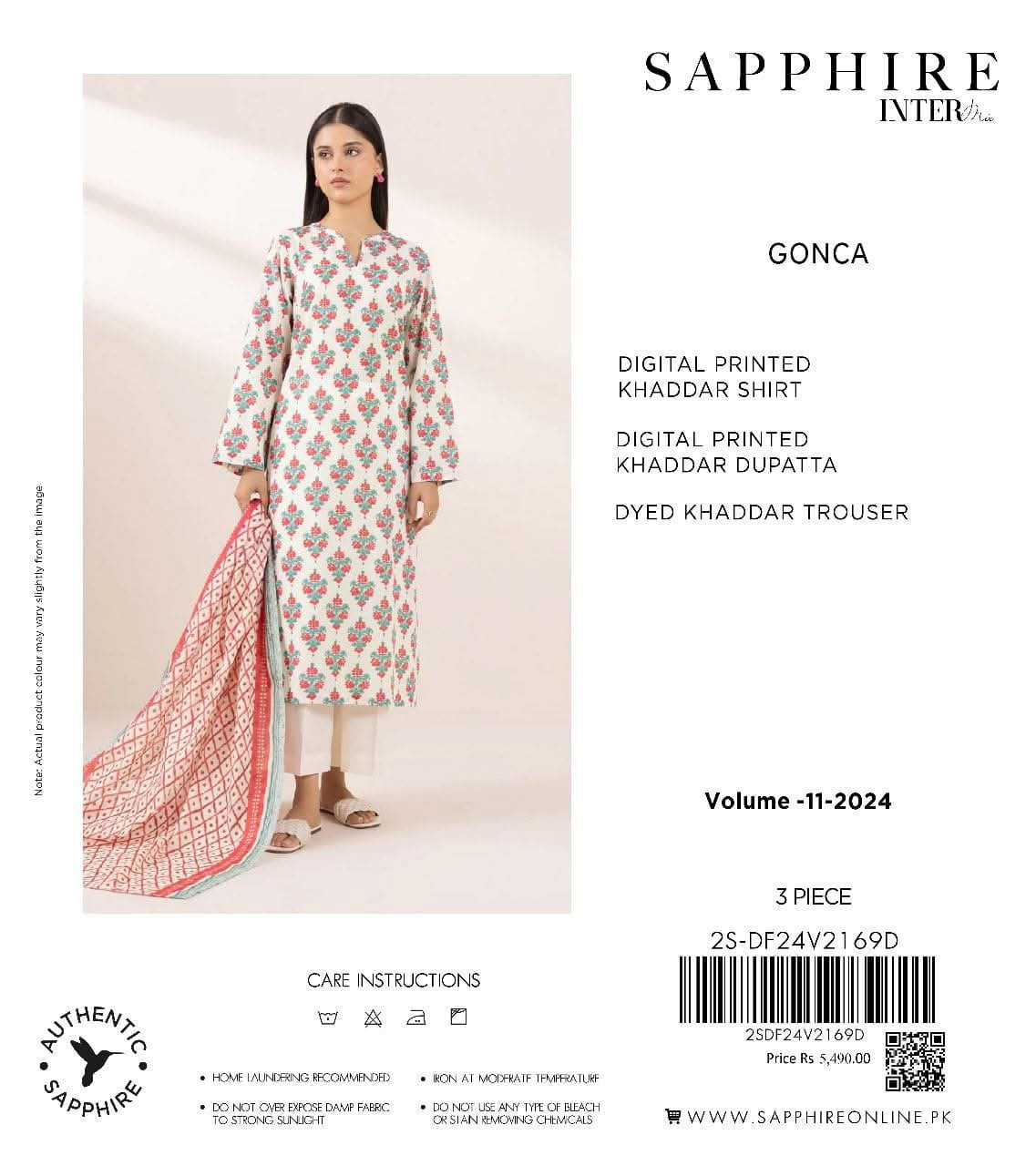 Sapphire Khaddar print 3p