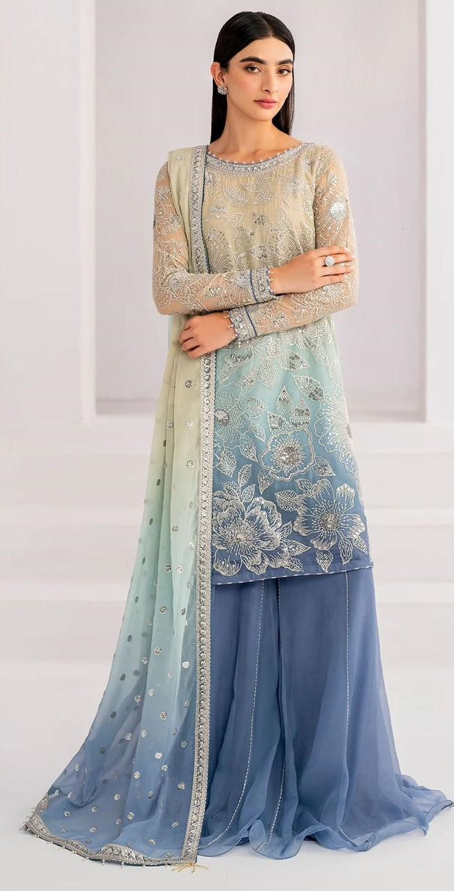 Jazmin Chiffon Tye & Dye Heavy Embroidered