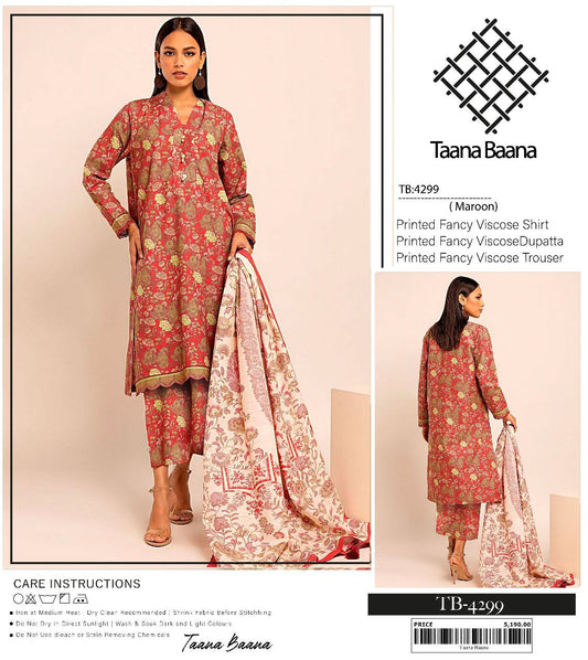 Taana Baana Printed Fancy Viscose 3pc