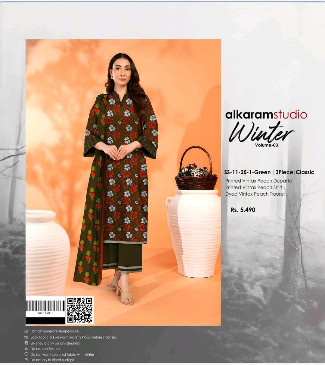 AlkaramStudio Vintax Peach 3pc