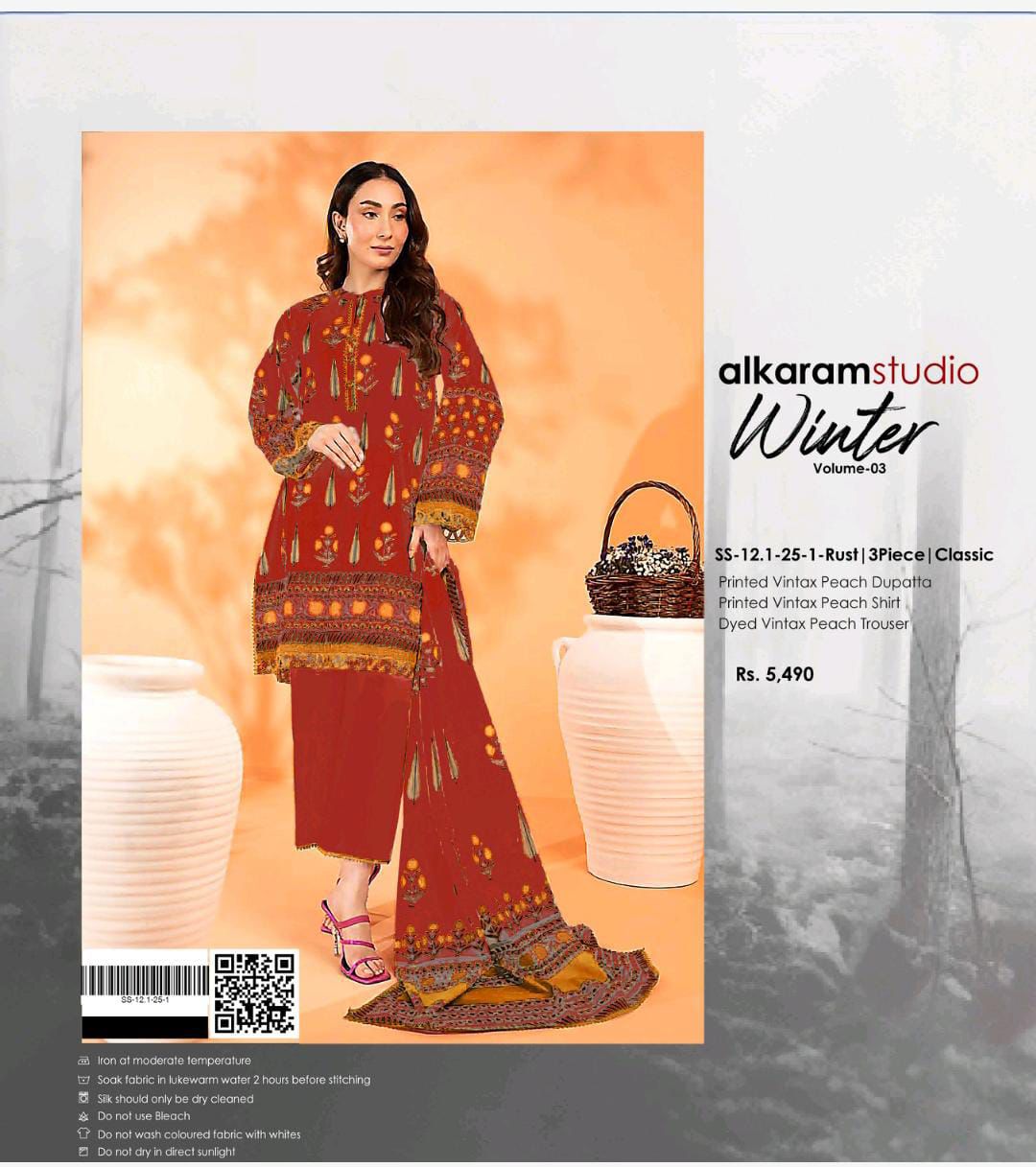 AlkaramStudio Vintax Peach 3pc