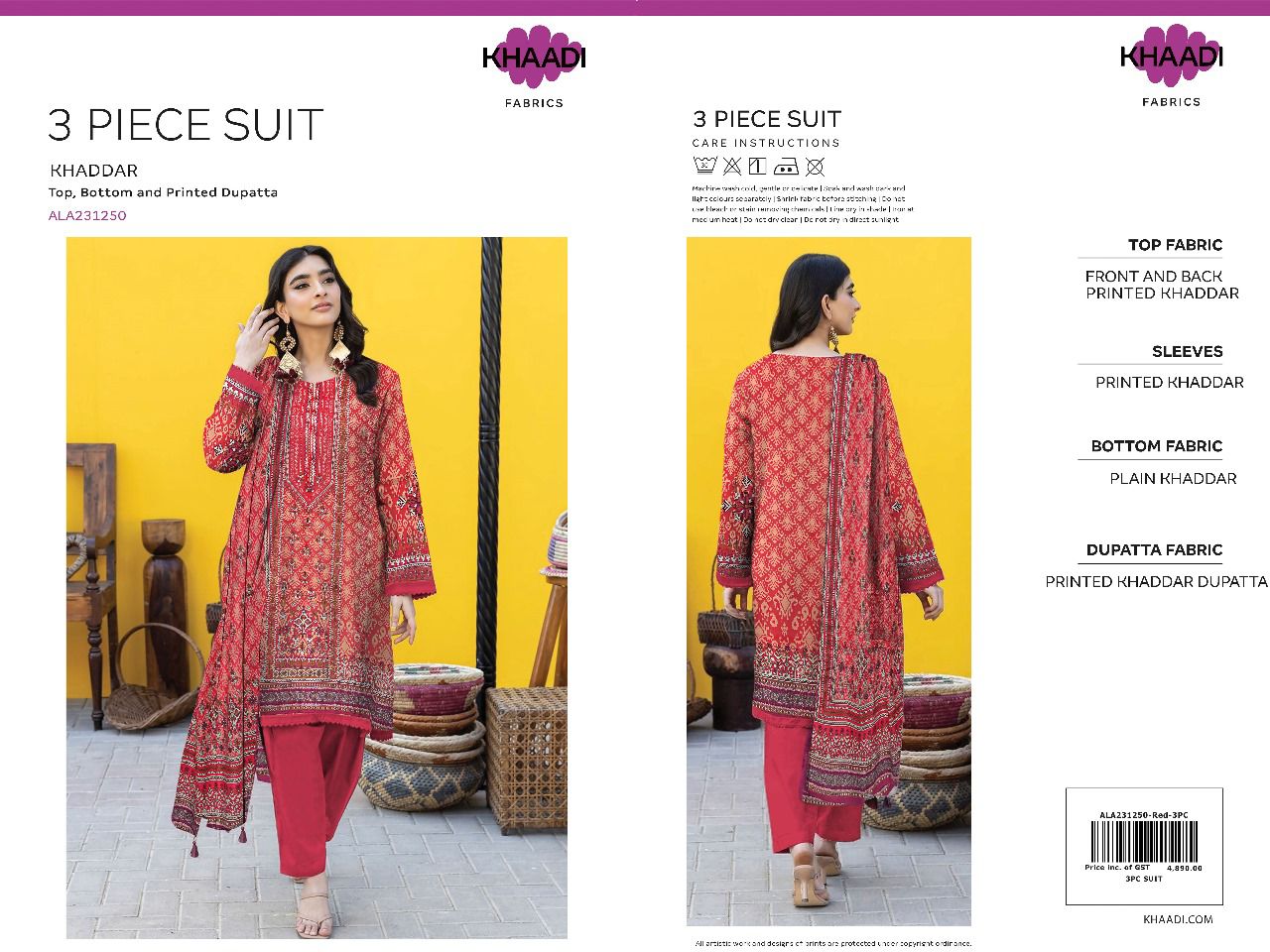 Khaadi Khaddar 3pc