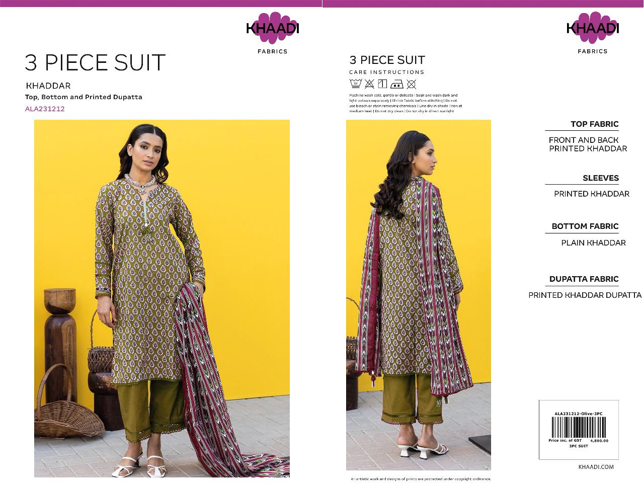 Khaadi Khaddar 3pc