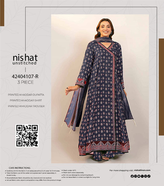 Nishat Printed Fancy Khaddar 3-Pc