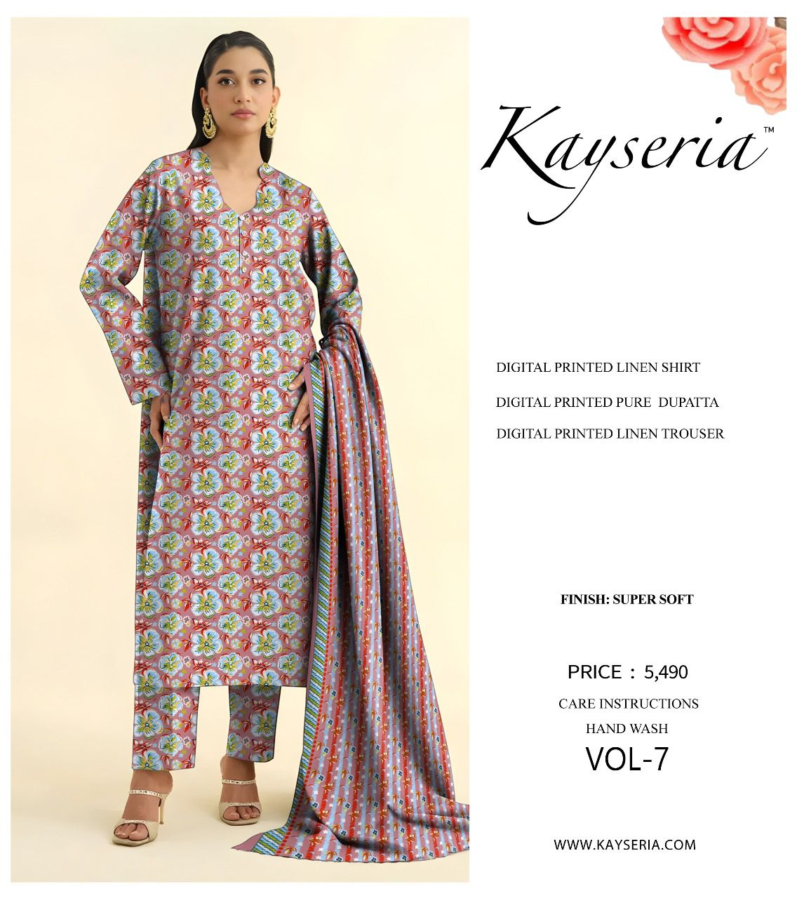 Kayseria DIGITEL PRINTED LINEN 3pc