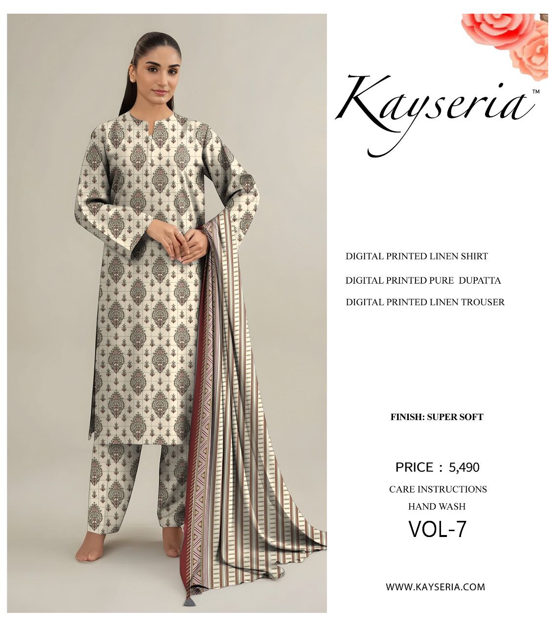 Kayseria DIGITEL PRINTED LINEN 3pc