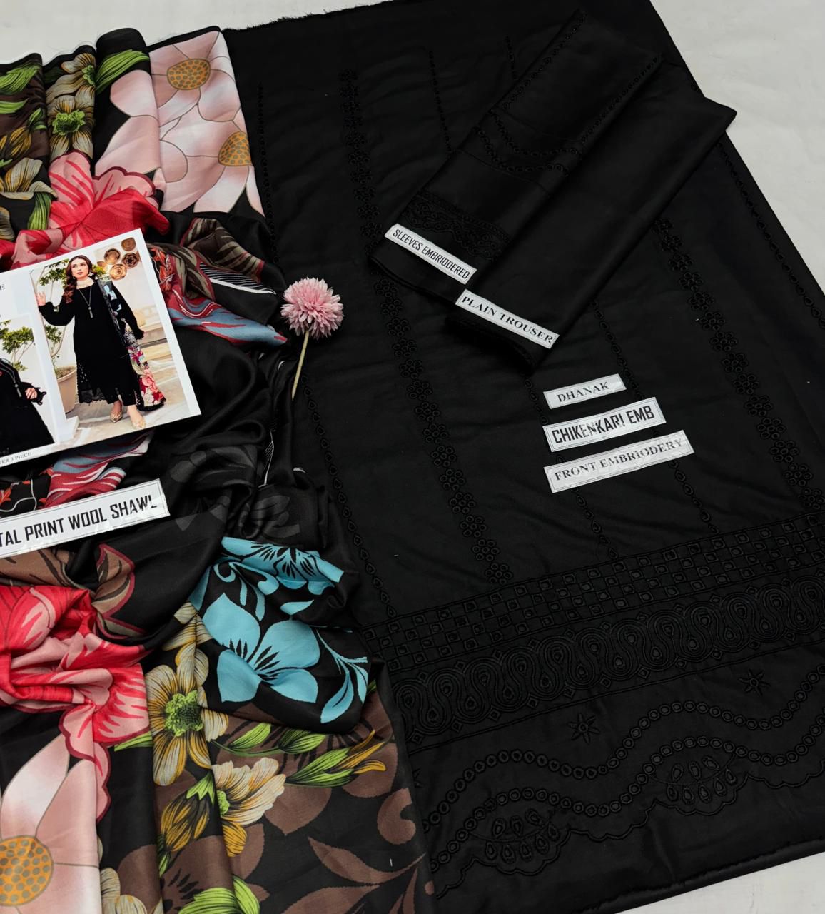 Sapphire Dhanak embroided collection 3pc