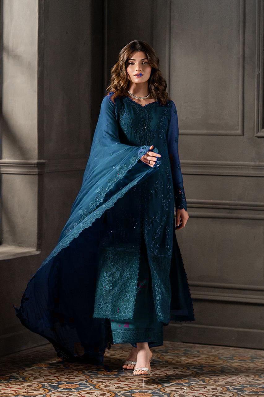 AZURE CHIFFON Embroidery 3pc