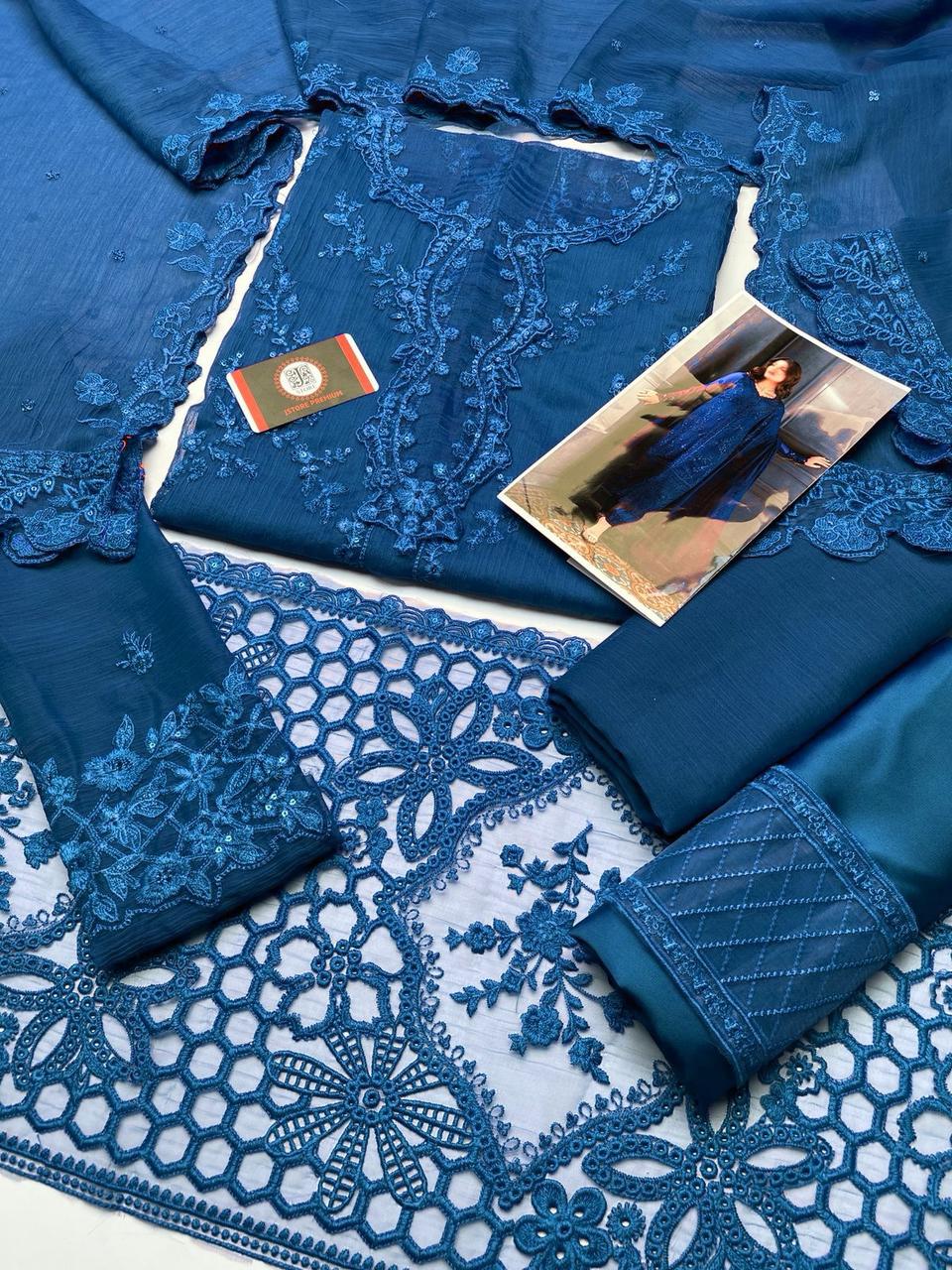 AZURE CHIFFON Embroidery 3pc