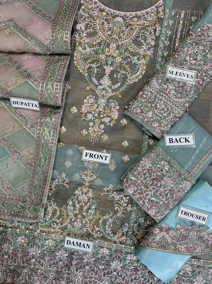 KANWAL MALIK Fancy ORGANZA &  SATIN SILK Embroided