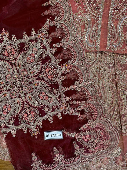 MARIA.B Net & silk Fancy Embroidery Unstitch