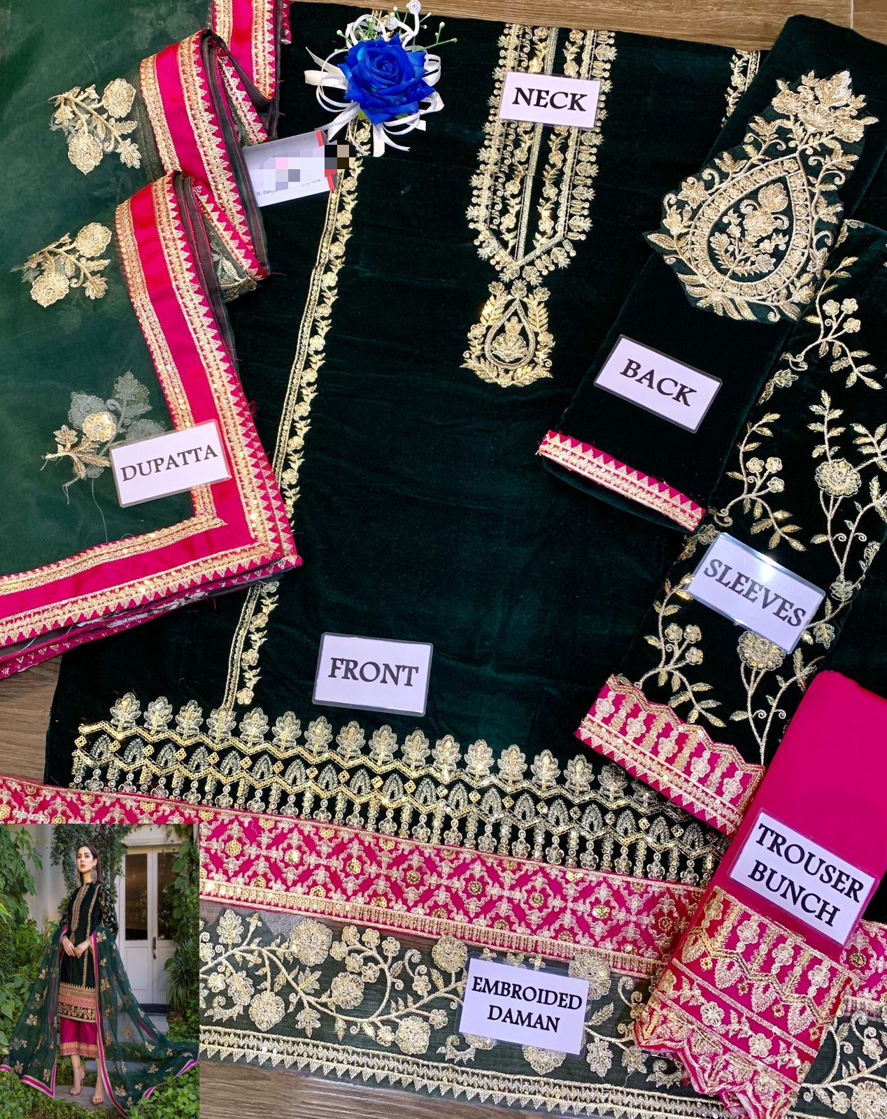 Zainab Chottani Most Demanding Velvet Organza silk Dress