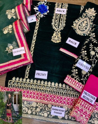 Zainab Chottani Most Demanding Velvet Organza silk Dress