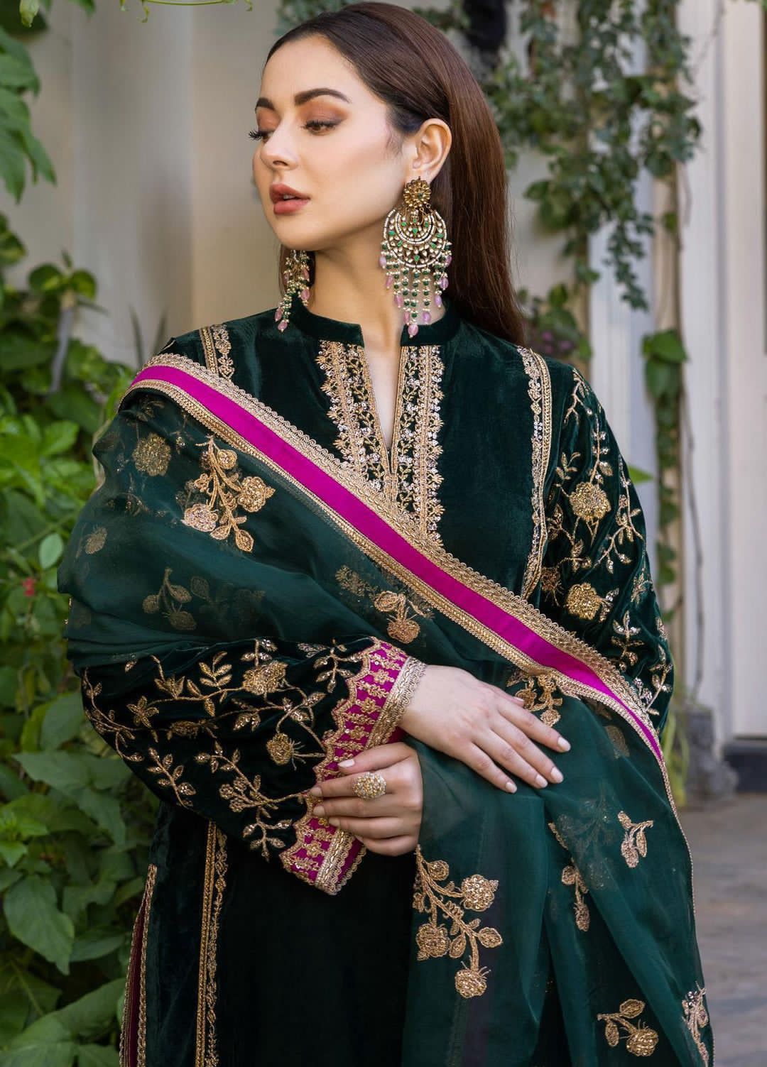 Zainab Chottani Most Demanding Velvet Organza silk Dress