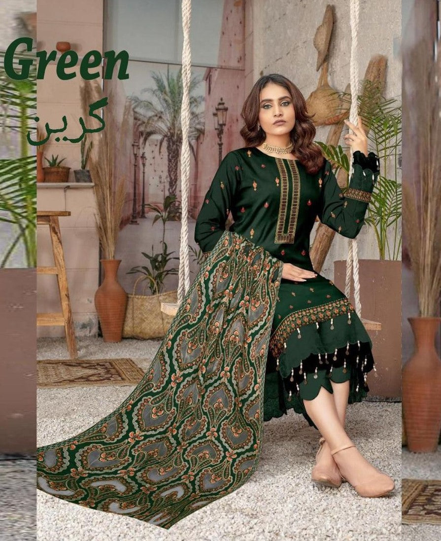 Bareeze Dhanak with Applic Shawl in 3 colors