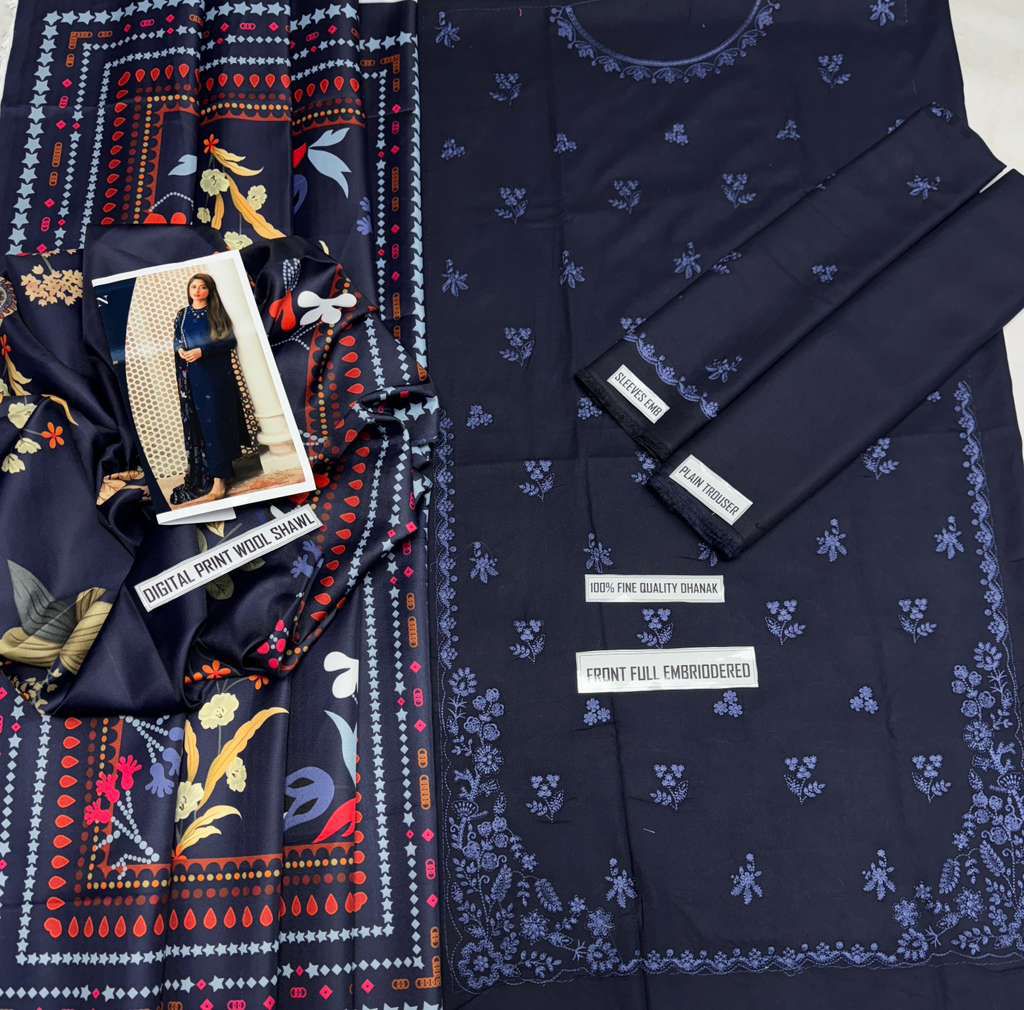 Seran hit code 798 Pure Dhanak Embroidered