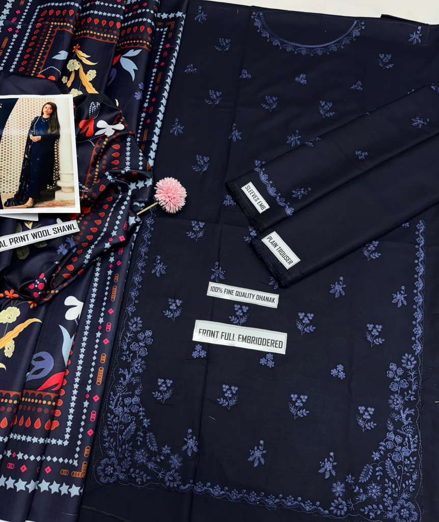 Seran hit code 798 Pure Dhanak Embroidered