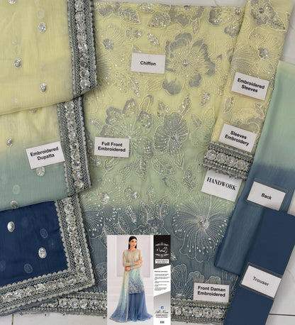 Jazmin Chiffon Tye & Dye Heavy Embroidered