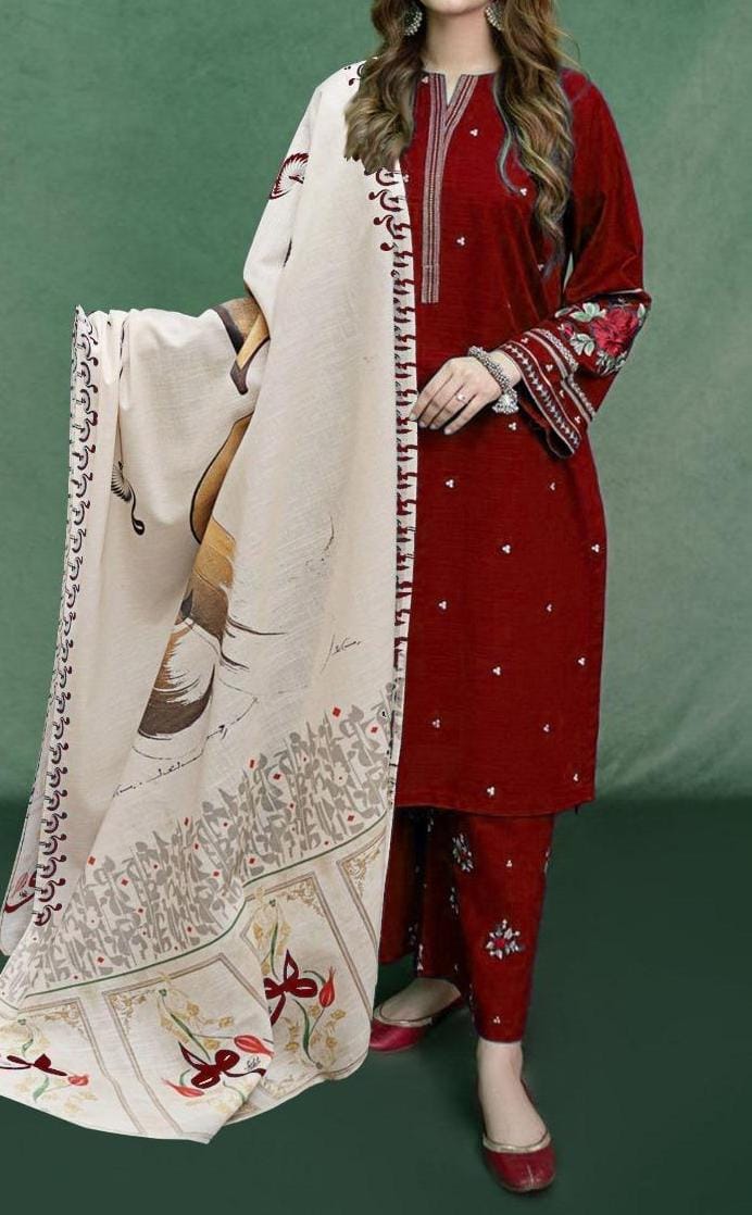 URGE DHANAK 3PC Embroidered