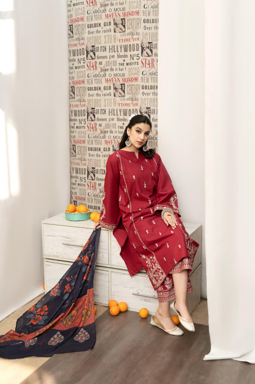 URGE DHANAK 3PC Embroidered