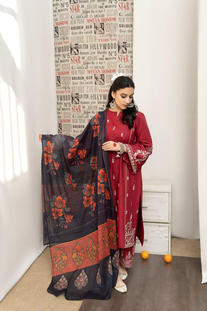 URGE DHANAK 3PC Embroidered