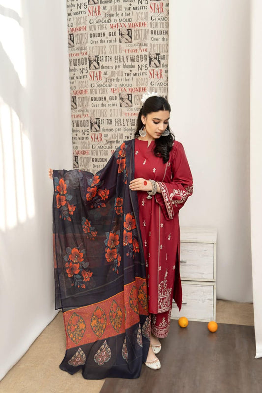 URGE DHANAK 3PC Embroidered