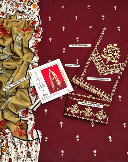 URGE DHANAK 3PC Embroidered