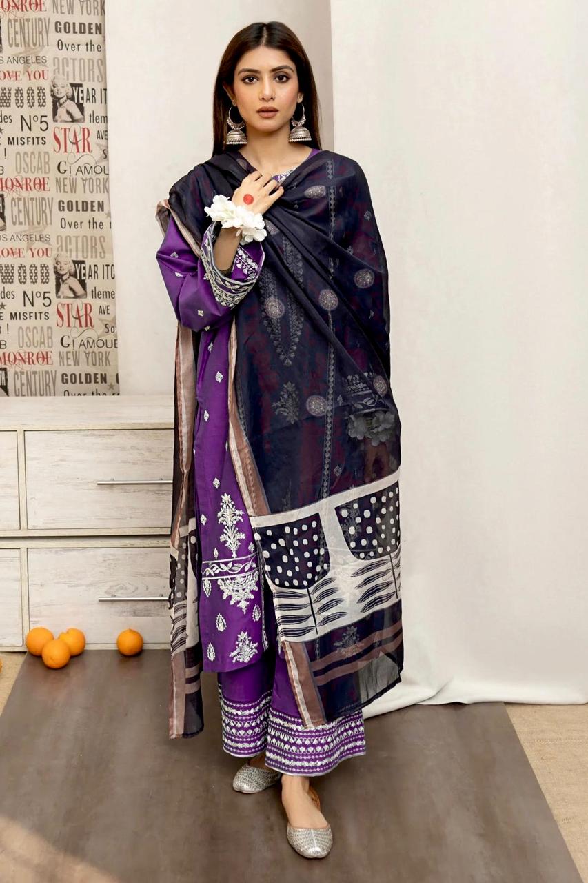 URGE DHANAK 3PC Embroidered