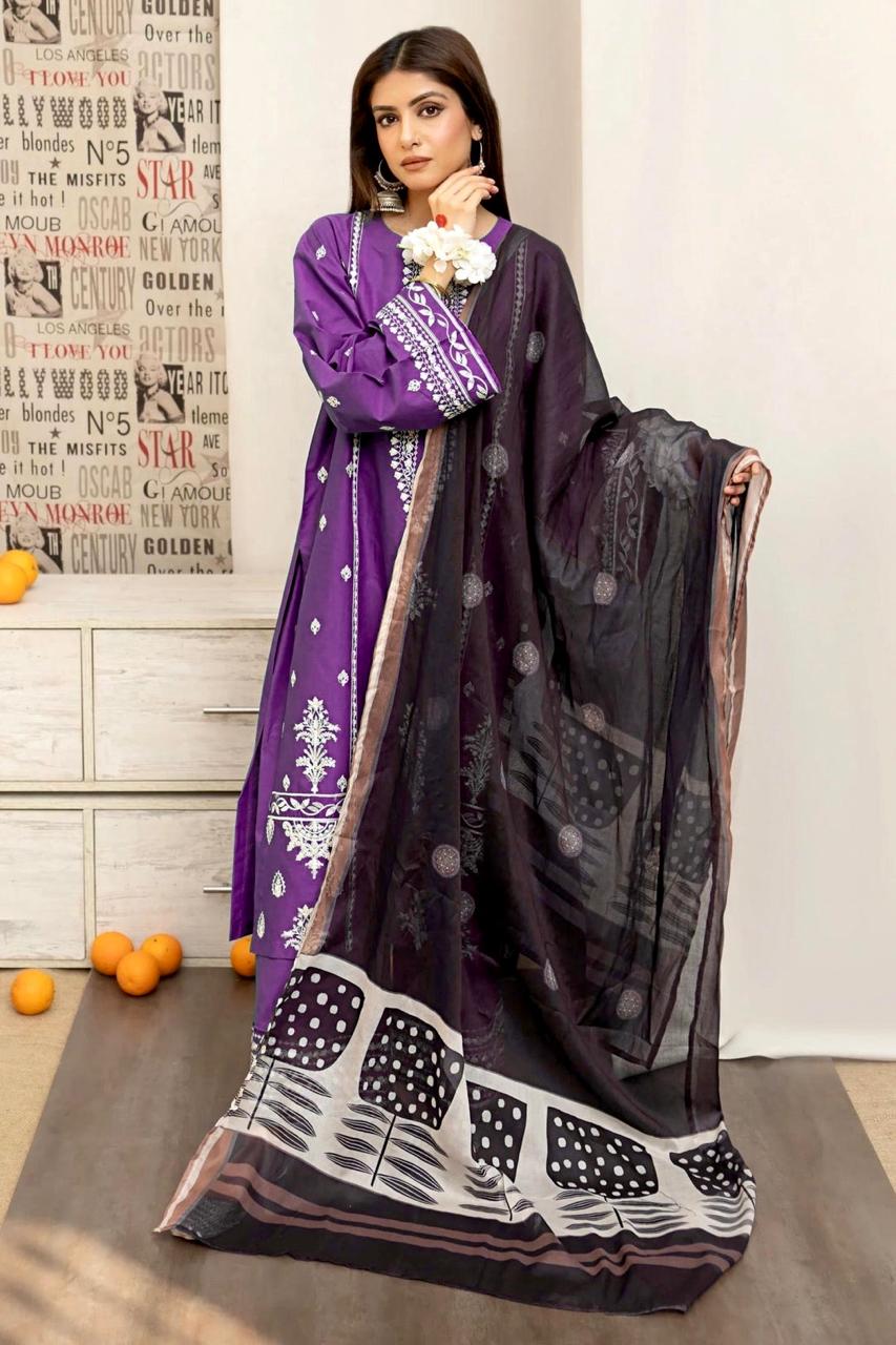URGE DHANAK 3PC Embroidered