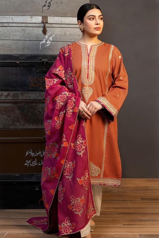 KOKUM DHANAK 3PC Embroidered