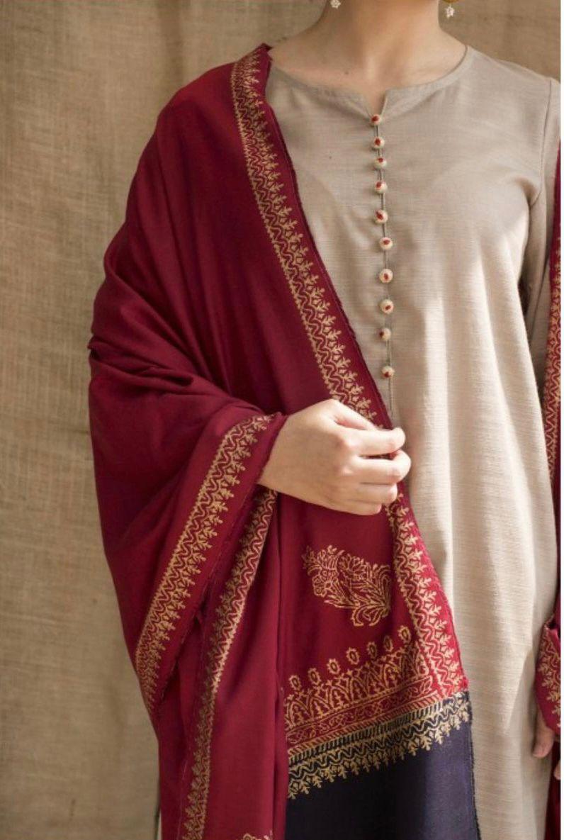 DYOT DHANAK 3PC Embroidered