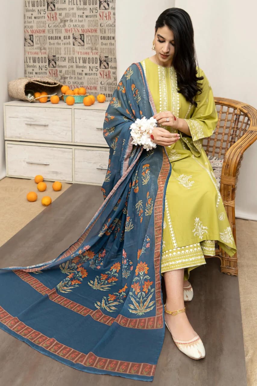 URGE DHANAK 3PC Embroidered