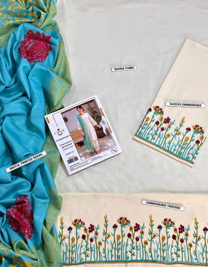 URGE DHANAK 3PC Embroidered