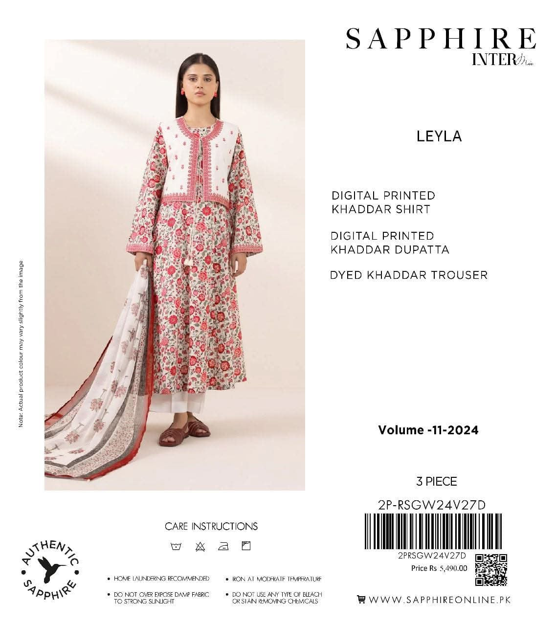 Sapphire Khaddar print 3p