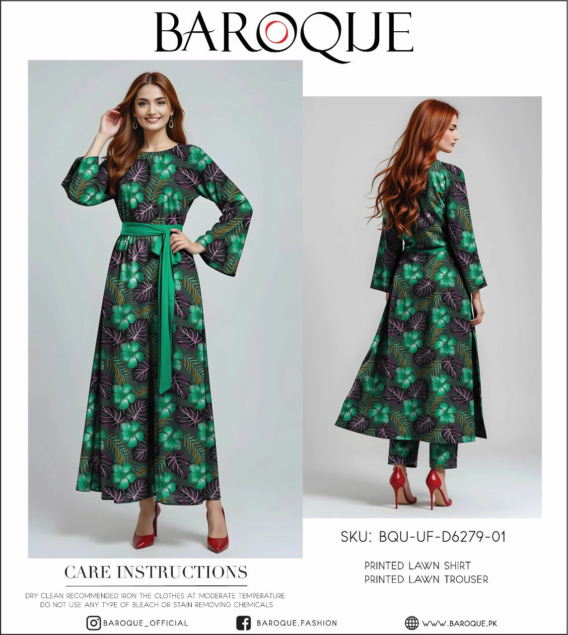 Baroque lawn print 2p