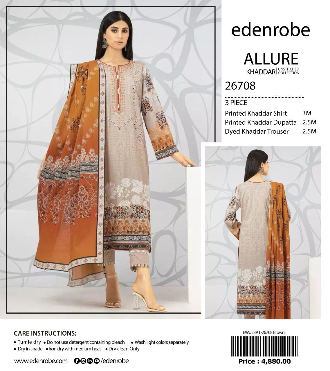 Edenrobe Allure khadr print 3p