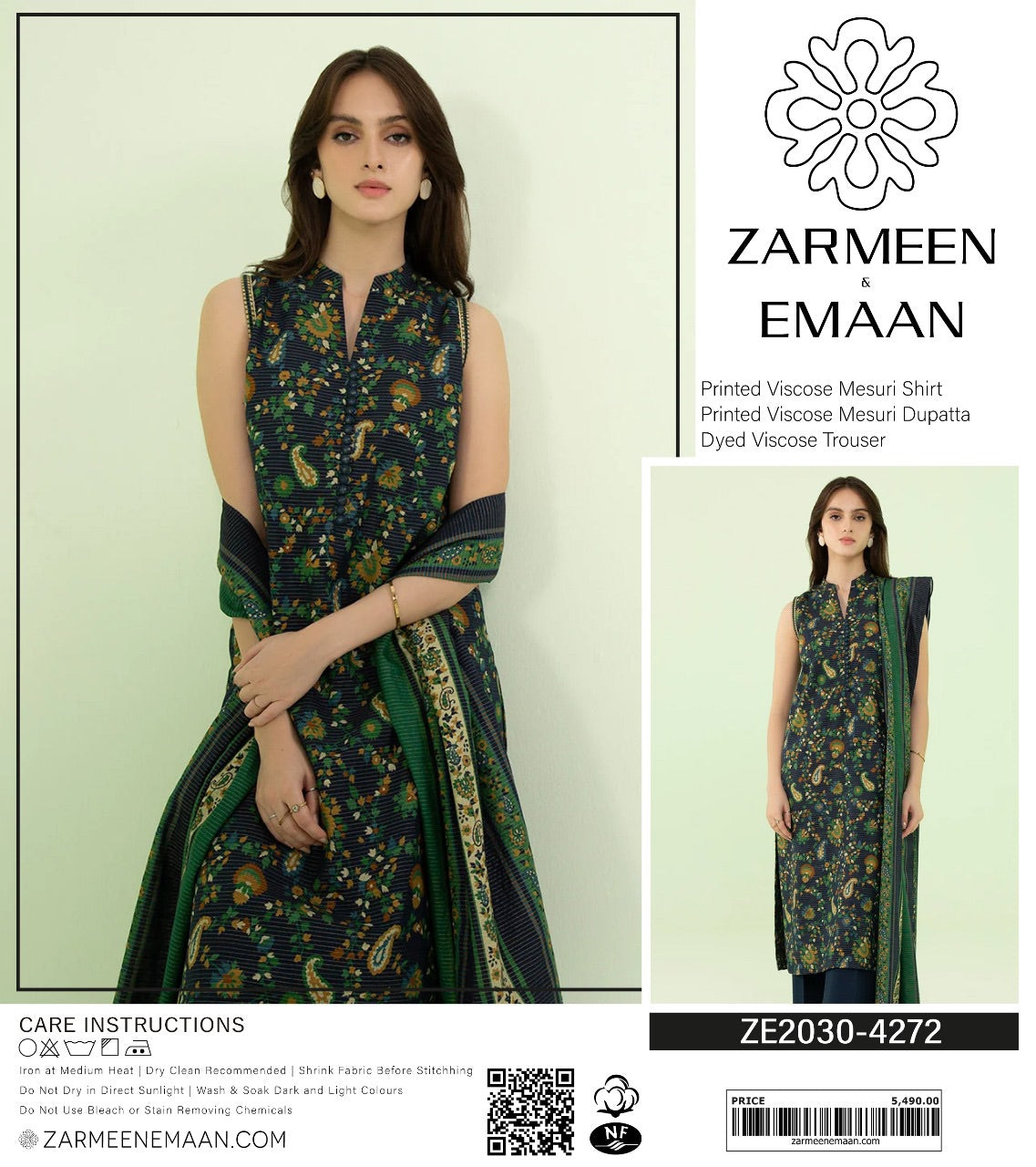 Zarmeen & Emaan measuri viscous print 3p