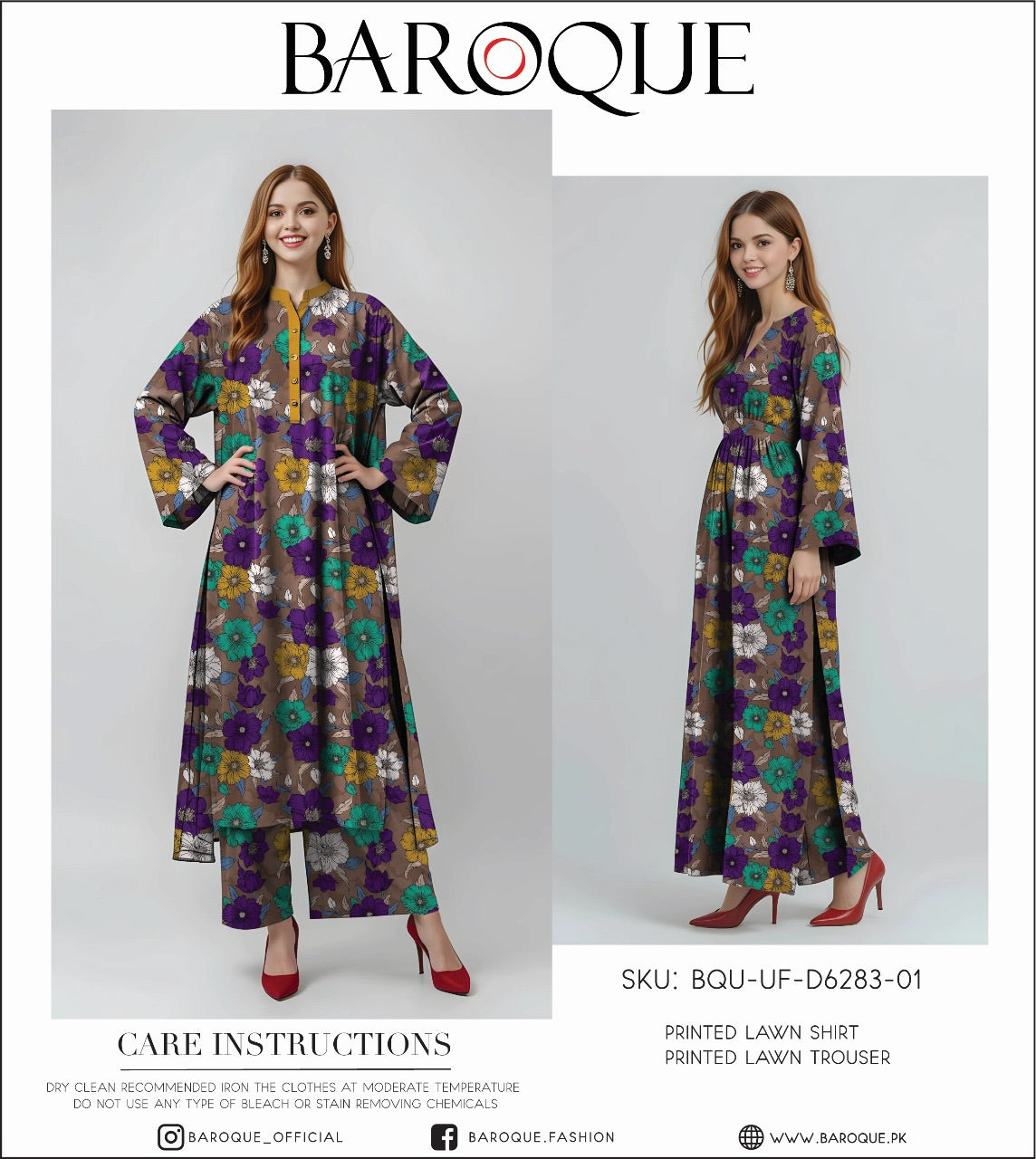 Baroque lawn print 2p