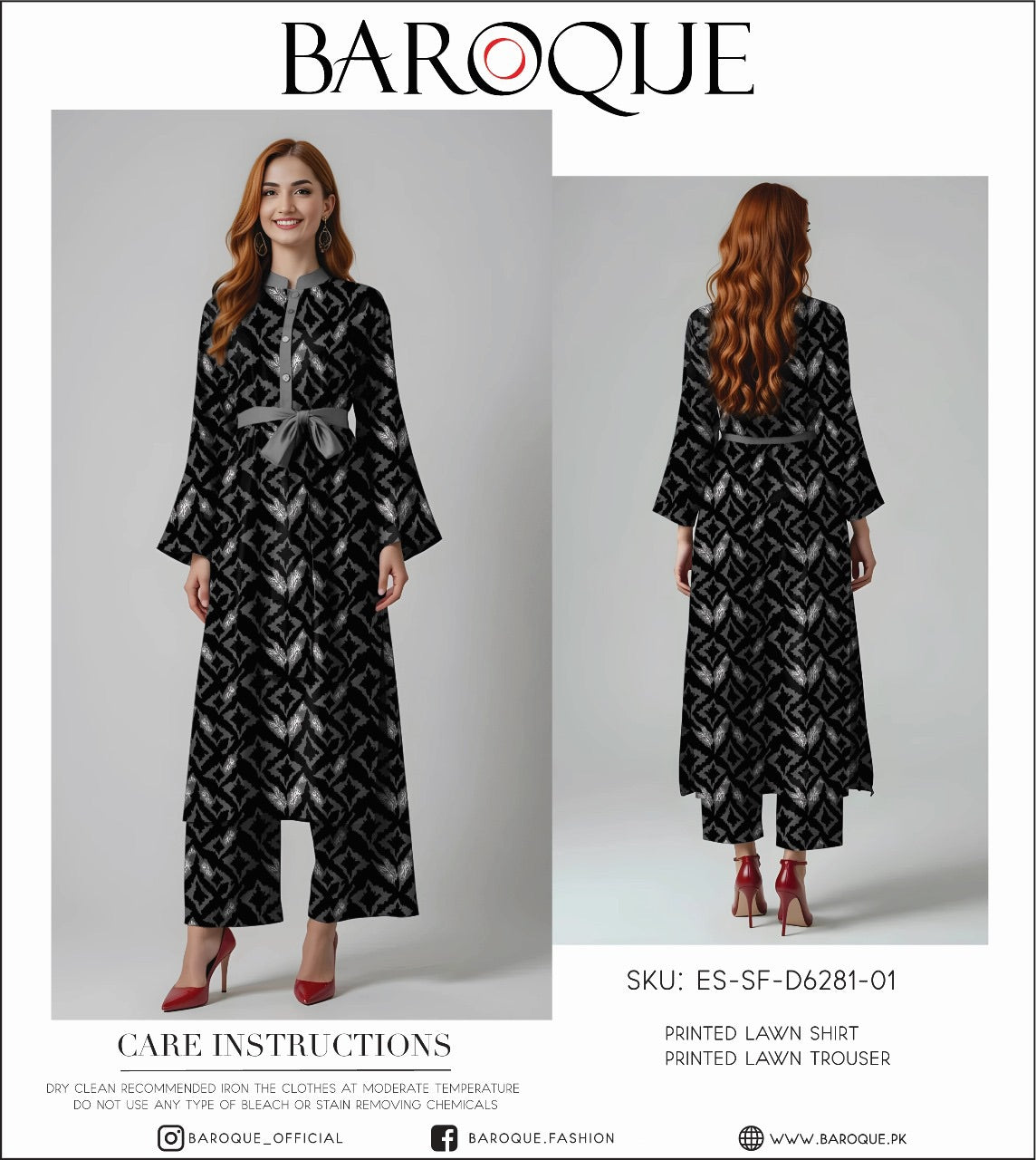 Baroque lawn print 2p