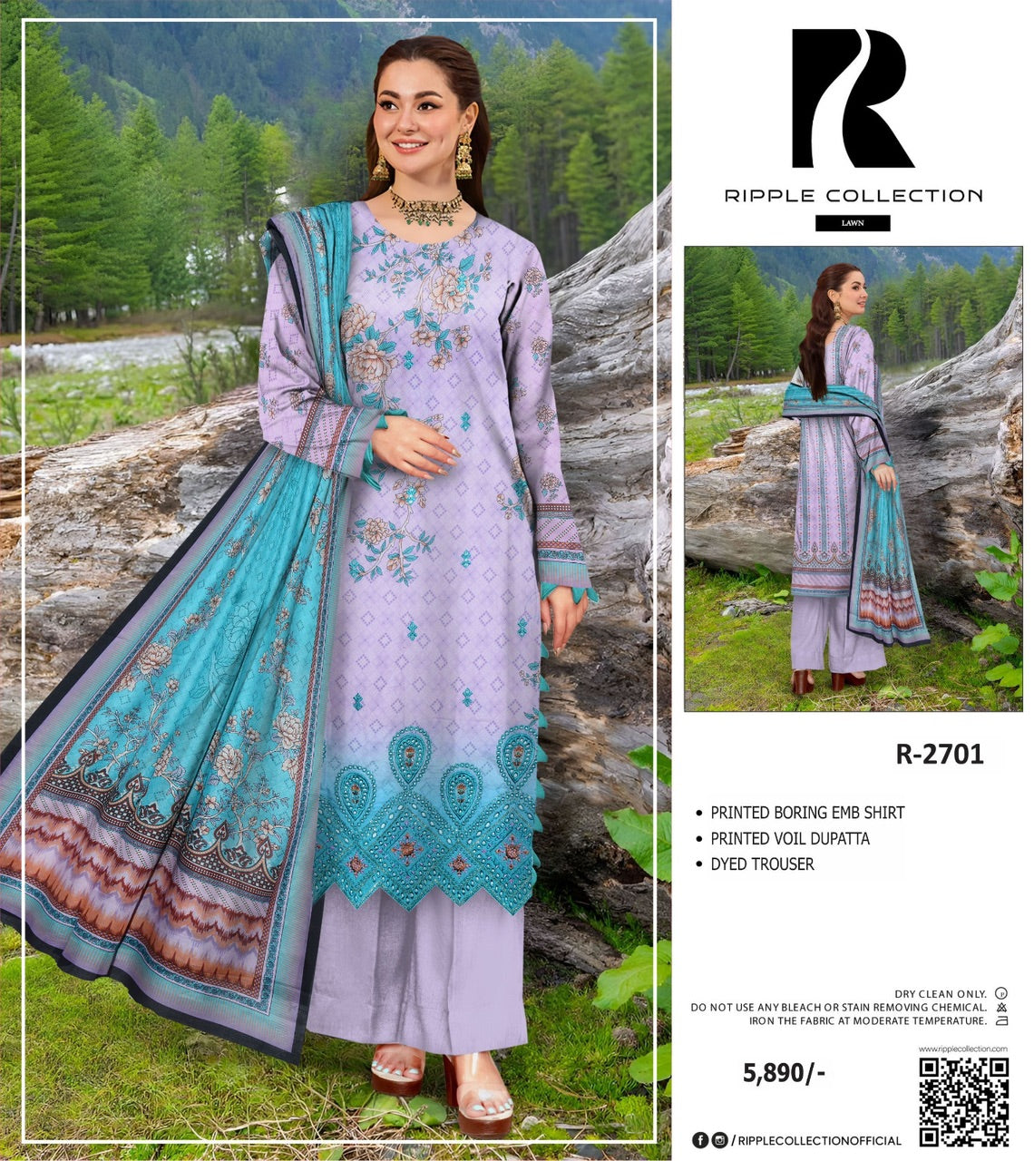 Ripple collection embroidery lawn 3p