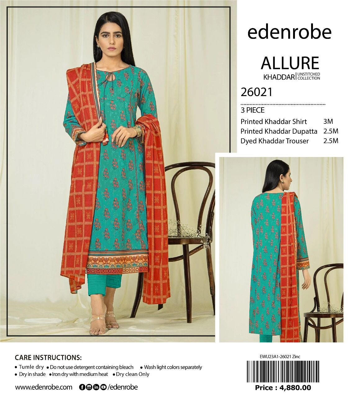 Edenrobe Allure khadr print 3p