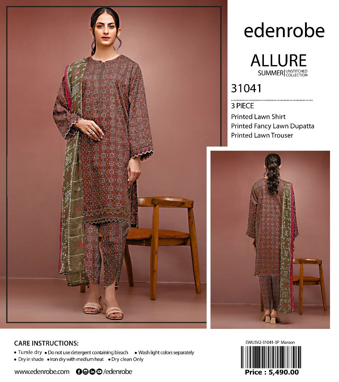 Edenrobe Allure lawn print 3p