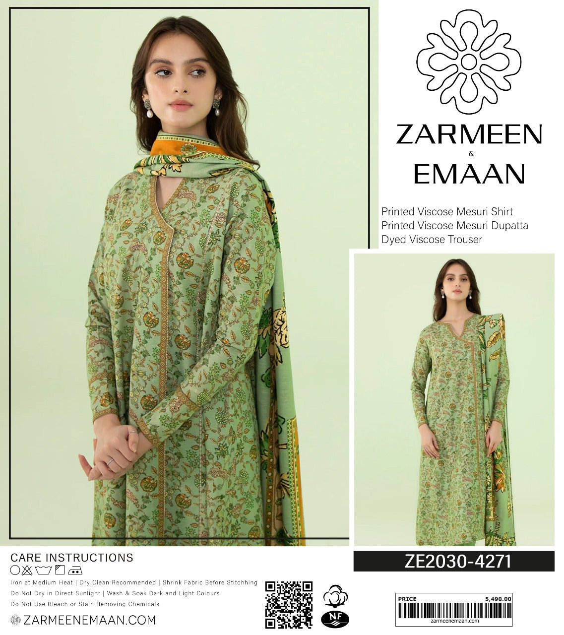 Zarmeen & Emaan measuri viscous print 3p