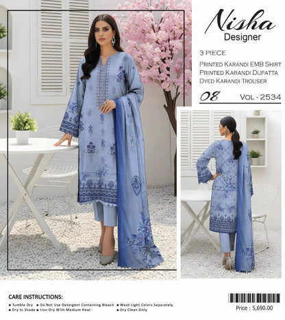 Nisha designer karandi embroidery 3p