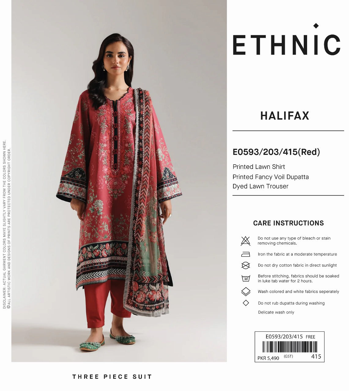 Ethnic outfit lawn print 3p