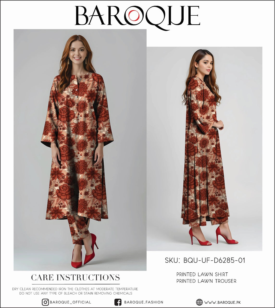 Baroque lawn print 2p