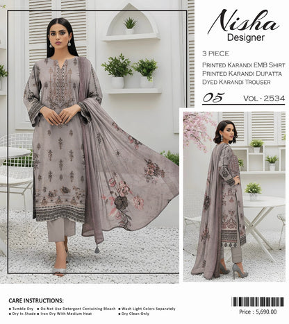 Nisha designer karandi embroidery 3p