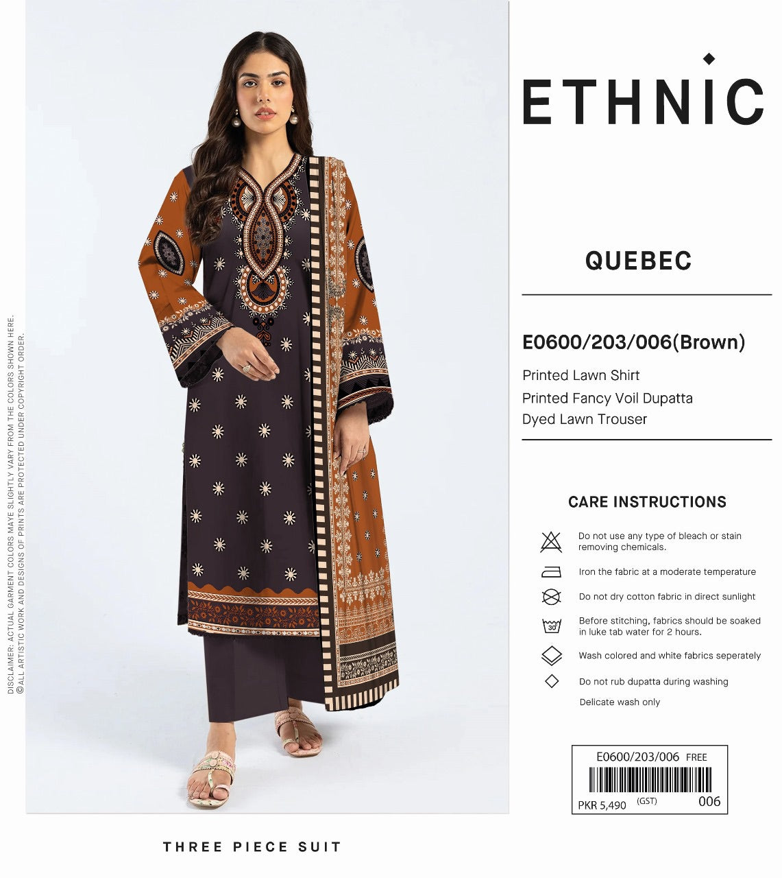 Ethnic outfit lawn print 3p